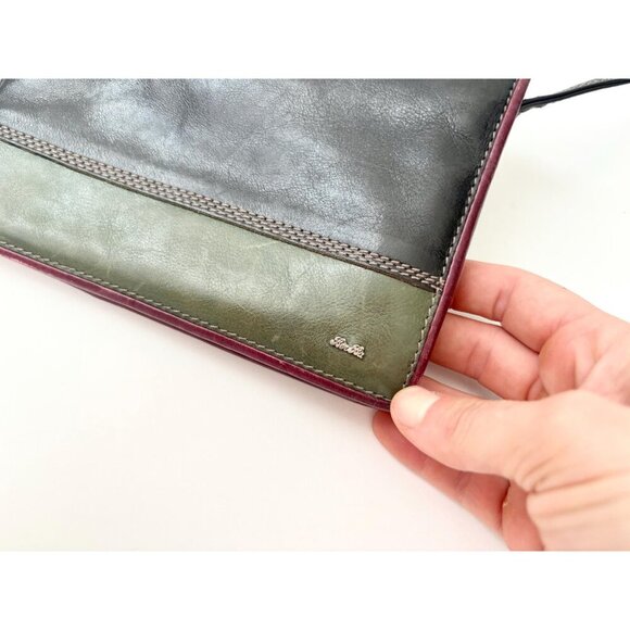 Retro Genuine Genuine Leather Tri-Color Crossbody BurBa Vintage Leather Purse - Picture 4 of 10